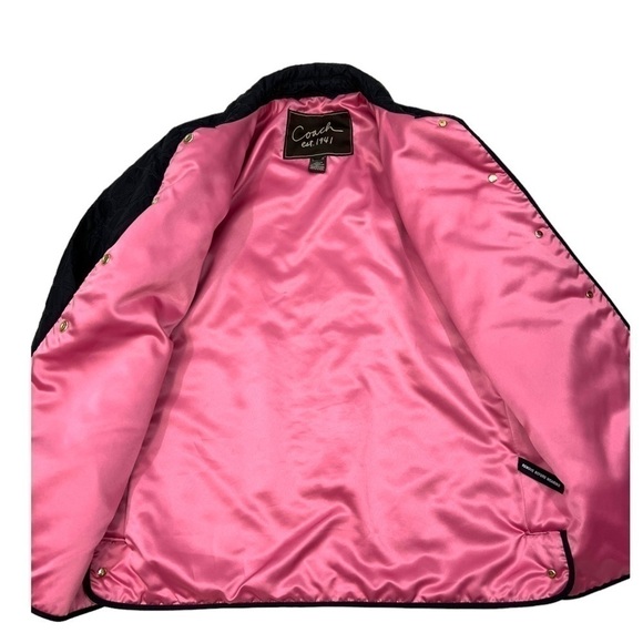 COACH Signature "C" Quilted Logo Snap Front Jacket Coat Women XS - Picture 11 of 13